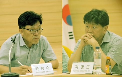 하승수 정치개혁공동행동 공동대표(왼쪽), 지병근 조선대학교 정치외교학과 교수. ⓒ예제하