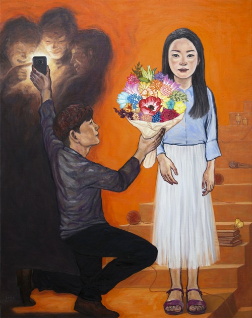 김화순- 그 남자 그 여자 90.9×72.7cm oil on canvas 2019.