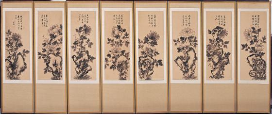 미산 허형(1862~1938), '모란(墨牡丹圖)', 20세기 전반, 종이에 먹紙本水墨, 성옥문화재단 소장.