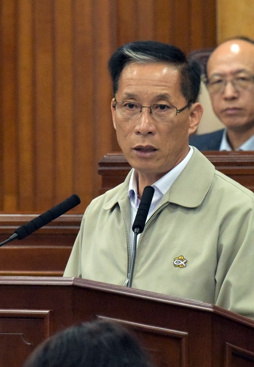 국강현 광주 광산구의회 의원이 25일 제250회 임시회에서 5분 발언을 하고 있다. ⓒ광주 광산구의회 제공