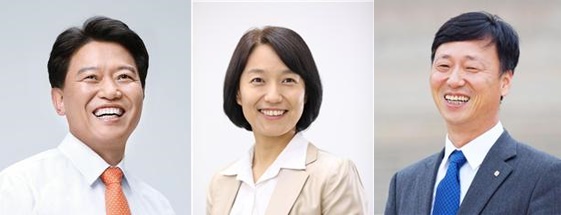 왼쪽부터 김선동, 유현주, 안주용 민중당 후보.