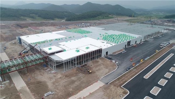 빛그린산업단지안 광주글로벌모터스 자동차공장 건립 모습.