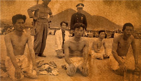 1948년 당시 여순항쟁 참가자들이 체포된 모습. ⓒ전남 여수시청 제공