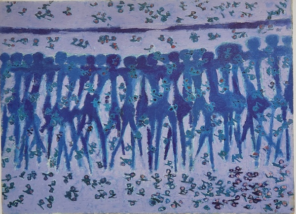 김환기(Whanki Kim), 사월의행진(March of April), 73.5x99.5cm, oil on canvas, 1961. ⓒ광주시청 제공