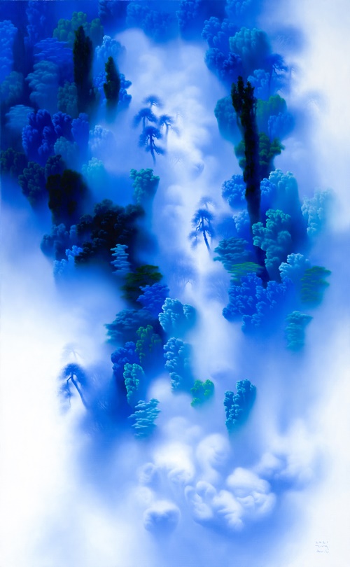 '허언의 은유-조작된 풍경'- 김용안 작가. 116.8×91cm oil on canvas 2021. ⓒ광주아트가이드