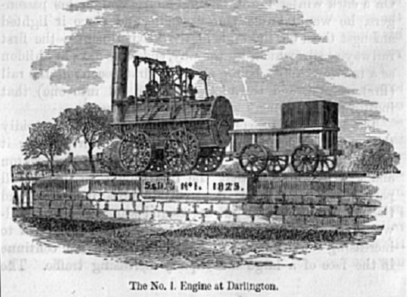 1825년 9월 27일 영국 스톡턴-달링턴 구간(Stockton and Darlington Railway)에 철도가 개통해 증기기관차가 레일 위를 달렸다. 이것이 세계 최초의 기관차에 의한 영업 철도였다. ⓒ포털 다음 갈무리 1829년 리버풀-맨체스터 구간에서는 개업에 앞서 시운전을 했는데, 스티븐슨의 아들이 제작한 기관차 로켓호가 영업을 개시했다.