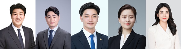 왼쪽부터 강수훈 심창욱 이명노 정다은 채은지 광주광역시의원(초선).