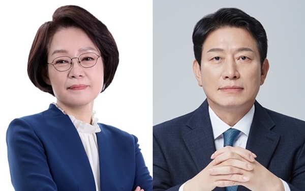 민주당 광주 서구갑 박혜자(왼쪽), 조인철 예비후보.
