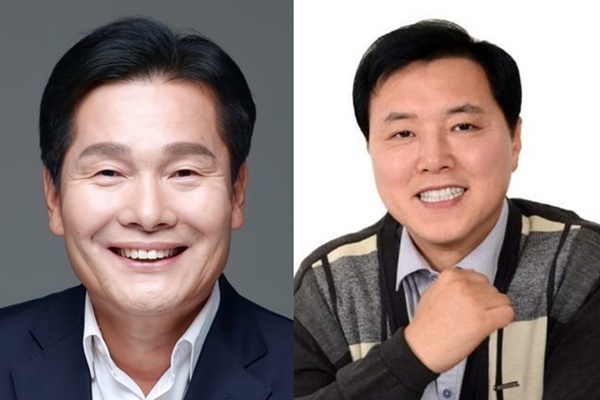 13일 경선에서 승리한 민주당 여수갑 주철현 현 의원(왼쪽), 조계원 예비후보.